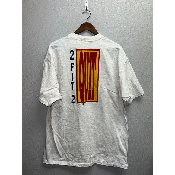 Vintage Ogden Athletic Shirt The Club 2 Fit 2 Quit Gray Graphic Tee 90s X-Large - Picture 1 of 9